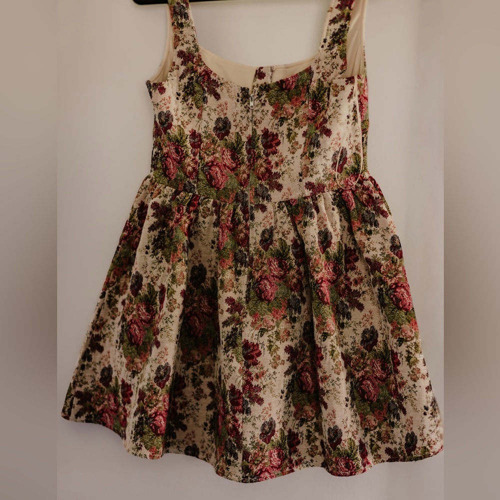 Vici Floral Fit-and-Flare Tapestry Dress